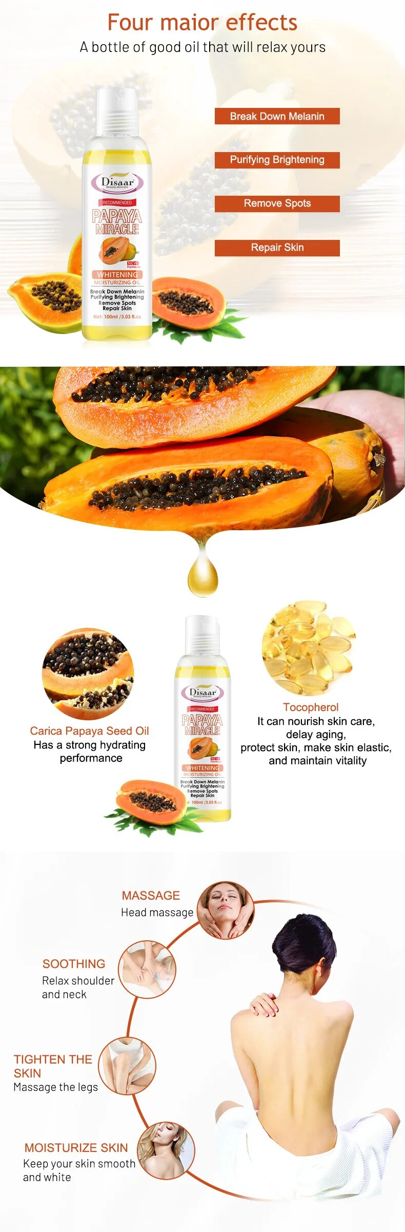 100 ml reine natürliche pflanzliche ätherische Öle, Aloe VC, Avocado, Honig, Schlange, Argan, Olive, Karotte, Pferdeöl, Massageöl, aufhellende Hautpflege_voghion.com