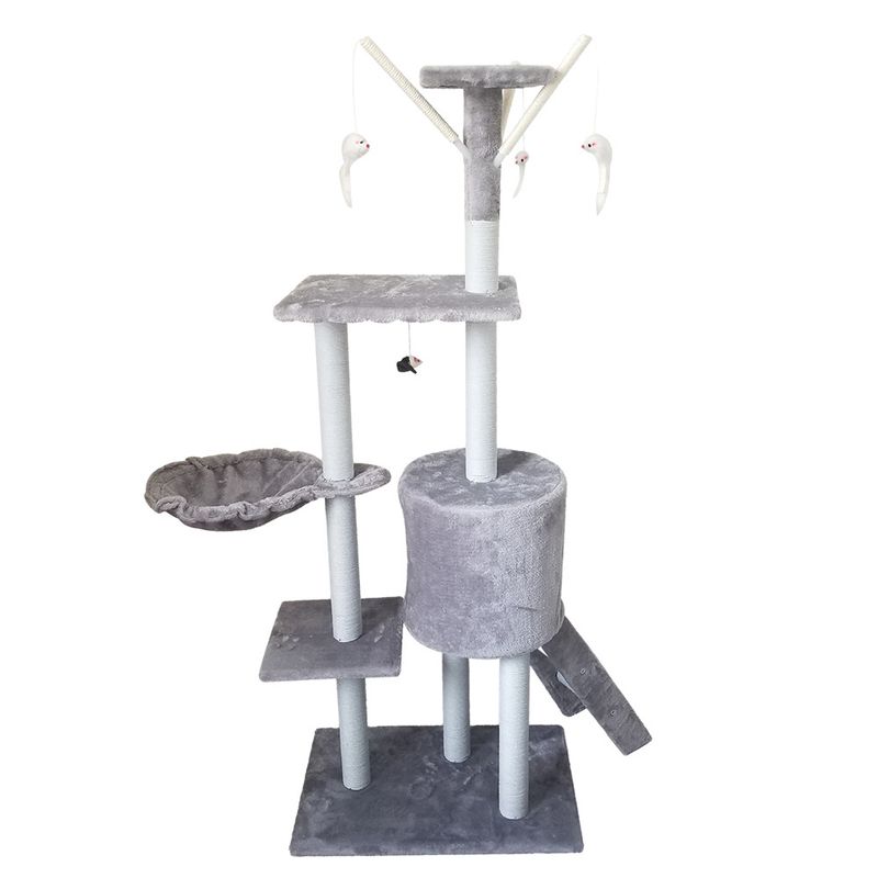 Pet Toy Climbing Frame Scratching Board Cat Tree Teaser Wand 38_voghion.com