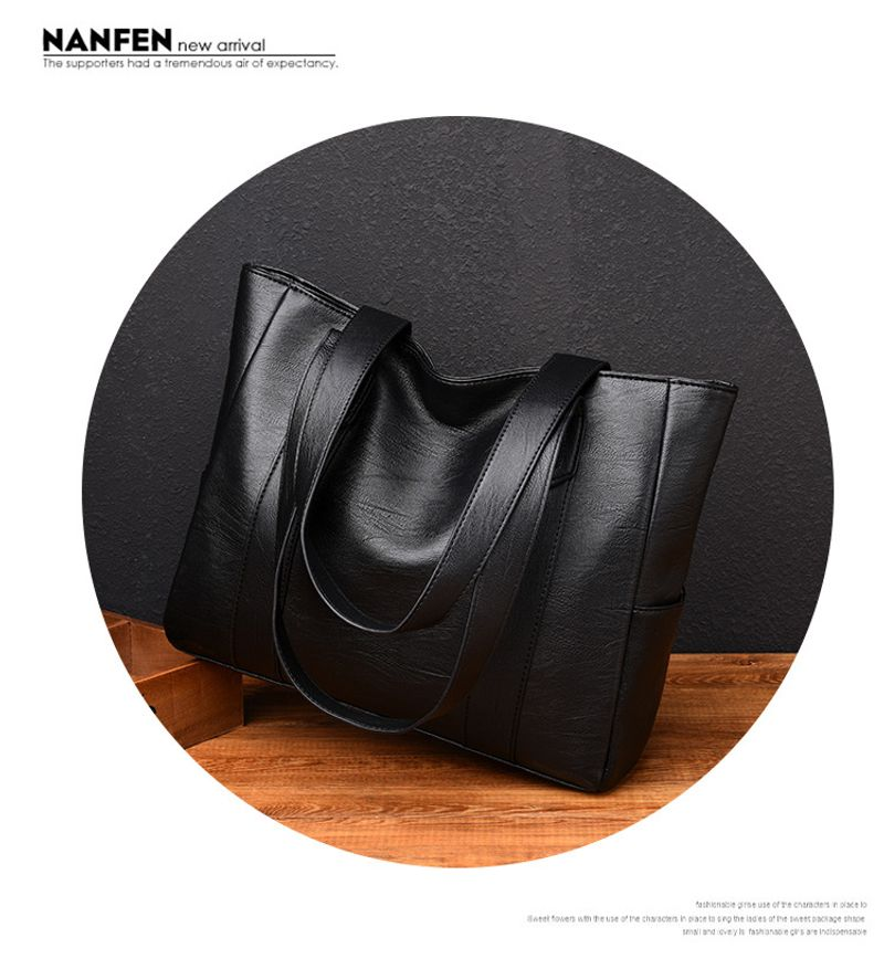 Frauen PU Leder Handtaschen Mode Große Kapazität Tragetaschen Retro Designer Doppel Strap Schulter Tasche Weibliche Shopper Sac_voghion.com