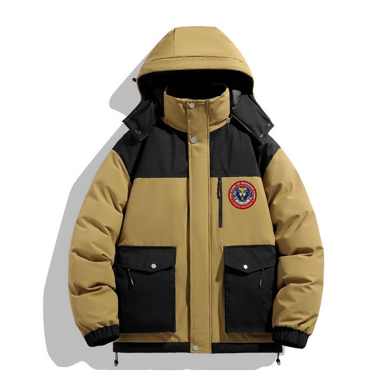 Giacca da uomo e da donna con logo rotondo trapuntato e spesso, antivento e antifreddo, per esterni, calda giacca imbottita in cotone_voghion.com