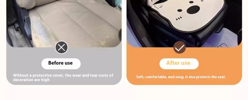 Cuscino per poggiatesta con supporto lombare a forma di gatto, accessori in tessuto di lino traspirante, confezione da metà coprisedile per auto_voghion.com