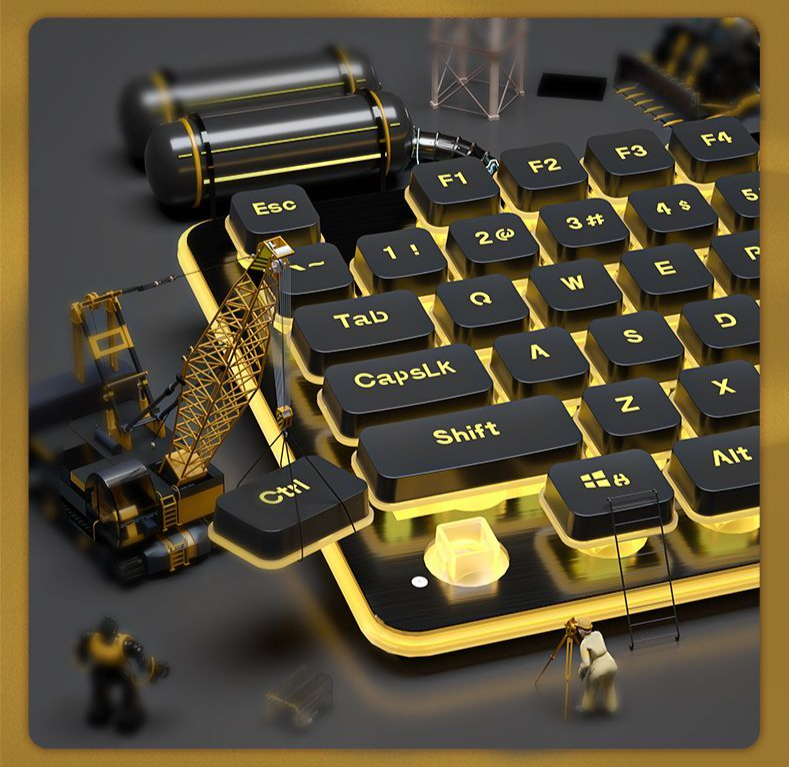 Langtu Wired Wireless Silent Keyboard High Aesthetic Mechanical Feel Backlit Tablet Laptop For Women Office_voghion.com