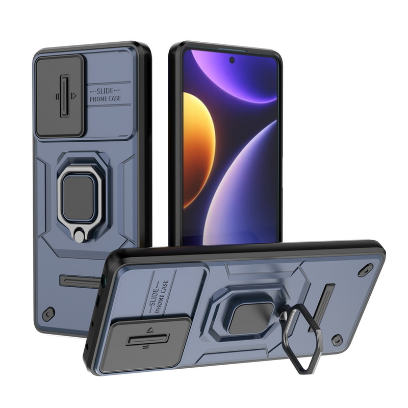 Schiebe-Kameraobjektiv-Schutzhülle für POCO F5 POCO X5, Metallringschnalle, Autohalter-Abdeckung_voghion.com