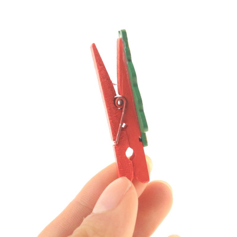 Christmas series wooden clip cute cartoon Christmas tree postcard clip Christmas decoration clip 10 PCs/bag_voghion.com