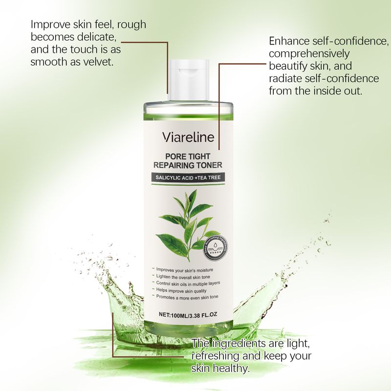 Viareline Green Tea Moisturizing Toner Gloss Oil Control Clean Balance Skin Moisturizing Moisturizing Skincare Set_voghion.com