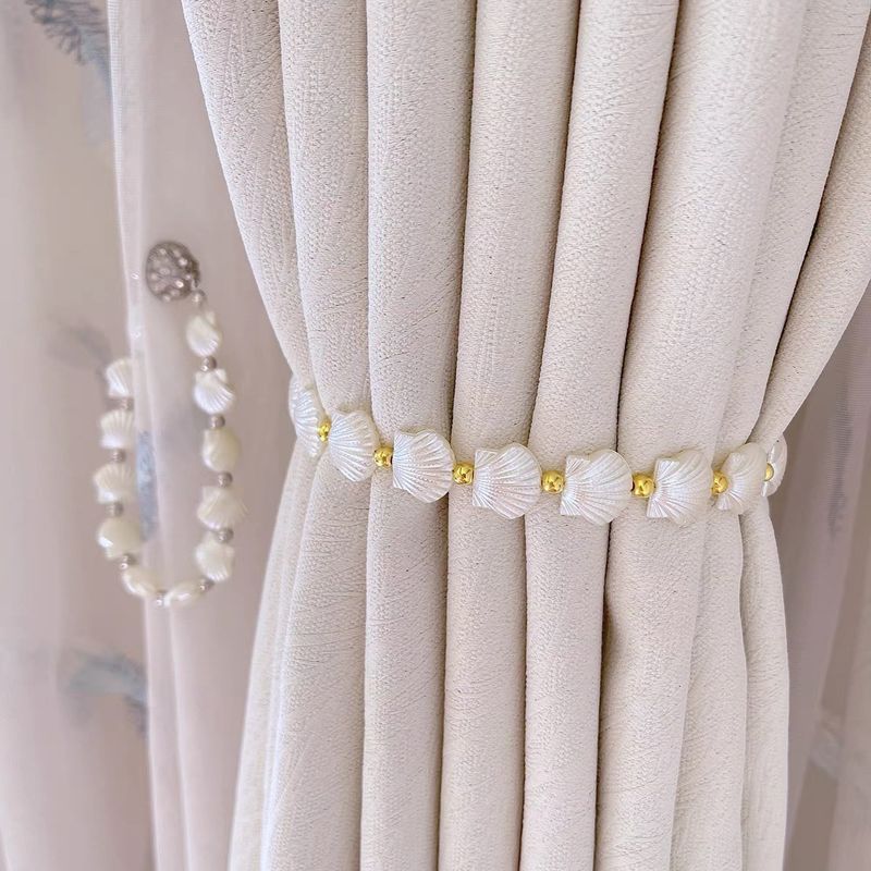 Ocean Heart Shell Curtain Tiebacks For Bedroom And Living Room Sheer Curtains, Light Luxury Rhinestone Magnetic Buckle 2p-set_voghion.com