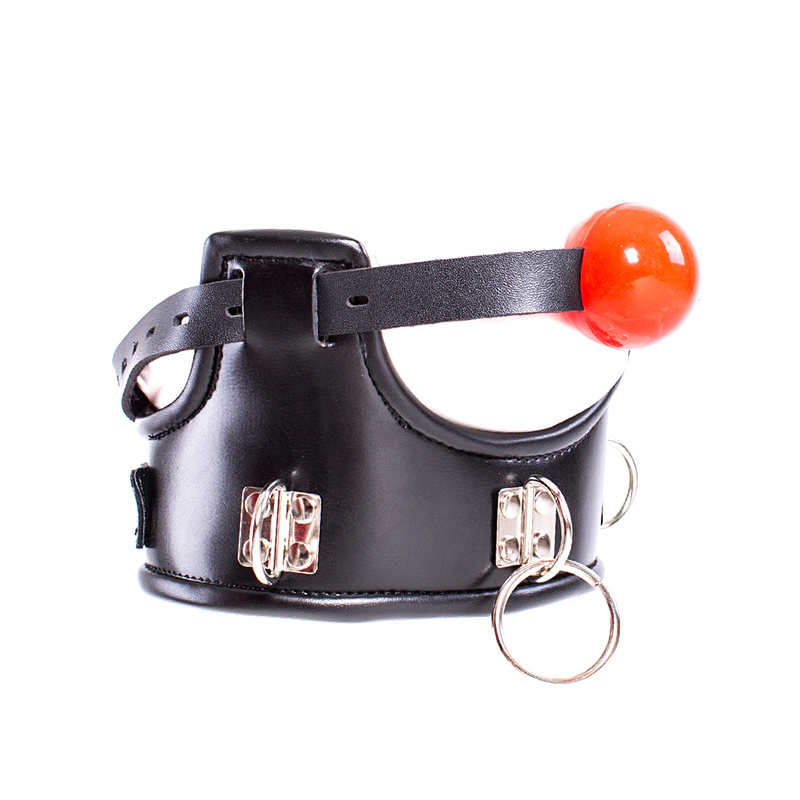 Bondage Flirt Bdsm Toys of Sex Slave Spong Leather Adjustable Collar with Silicone Open Mouth Ball Gag for_voghion.com
