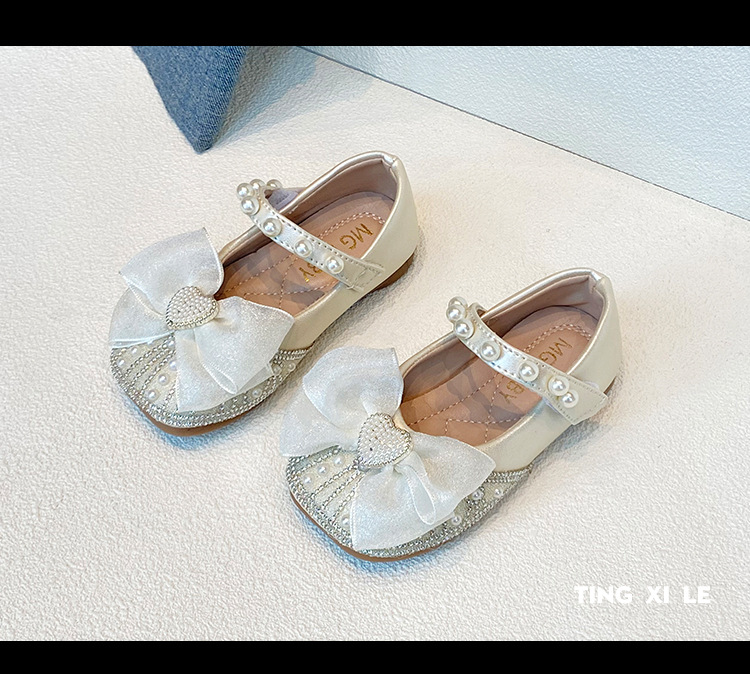 Mother&Kids Dolci strass lavorati a maglia Scarpe da principessa per bambine con grandi fiocchi piccola pelletteria per bambini_voghion.com
