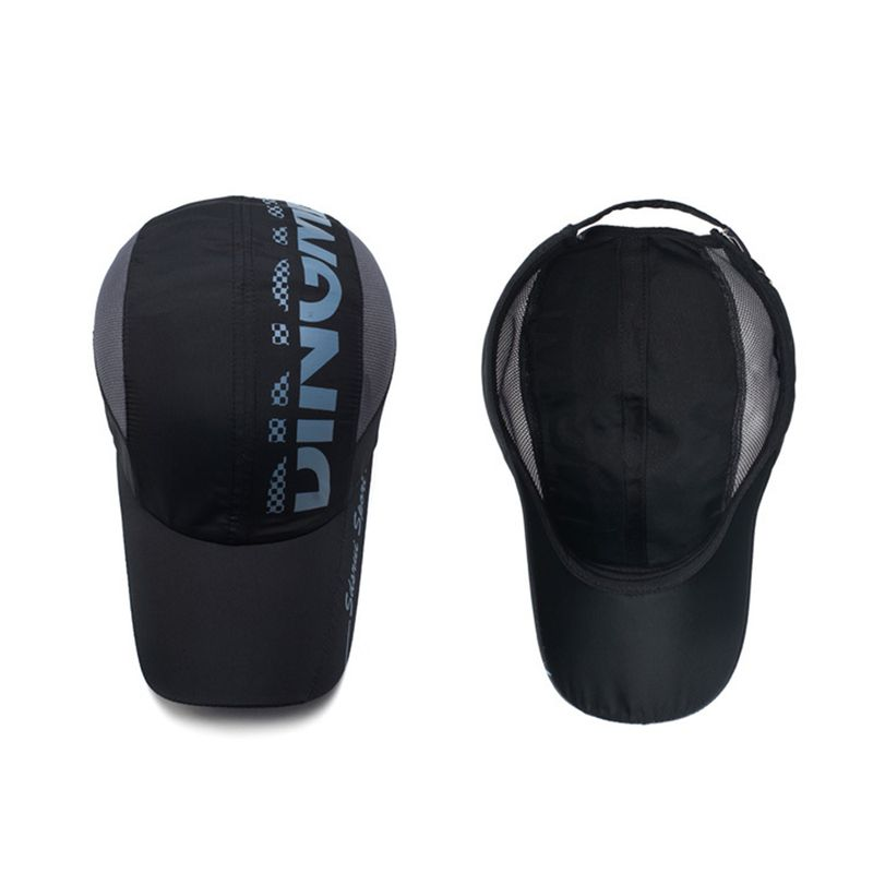 XinWq Summer Letter Print Extended Brim Adjustable Baseball Men Women Sports Running Sunscreen Visor Mesh Patcowork Sun_voghion.com