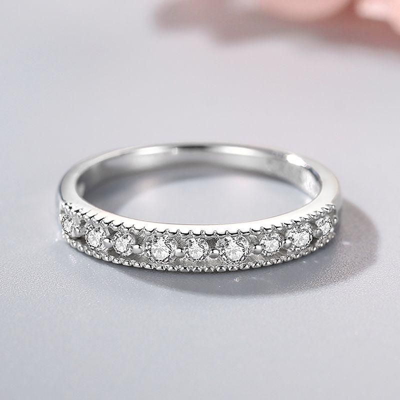 Tancise Klassieke Zirkoon Zilveren Ring Dames Sieraden Bruiloft Belofte Party Gift_voghion.com