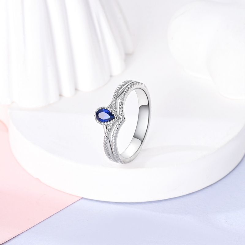 Vendite calde Anello di anniversario in pietra colorata impilabile in argento Anelli originali in zircone con occhi azzurri brillanti per donne Regalo di gioielli arcobaleno_voghion.com