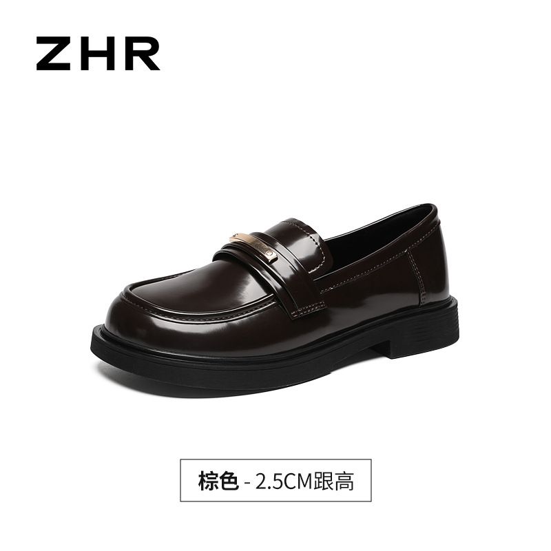 ZHR Fashion Simple Flat Loafers 2025 New Lightweight Versatile Elegant Commuting Leather Shoes_voghion.com
