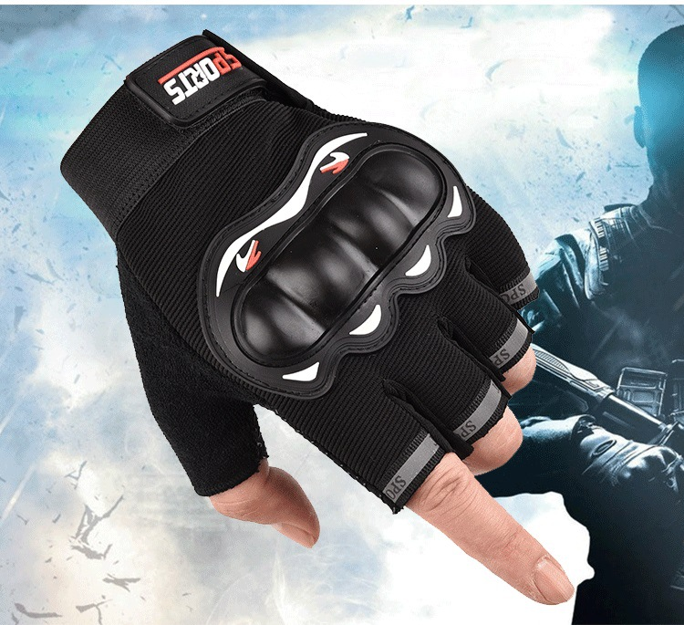 Luvas de equitação de dedo completo de casca dura masculina primavera e verão locomotiva bicicleta ao ar livre antiderrapante motocicleta luvas de meio dedo senhoras_voghion.com