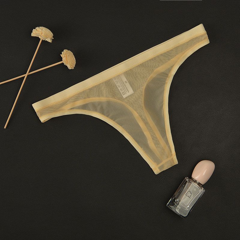 Junye Men's Ultra Thin Mesh Transparent Pouch Free Thong Soft Breathable Sexy Unisex Underwear_voghion.com