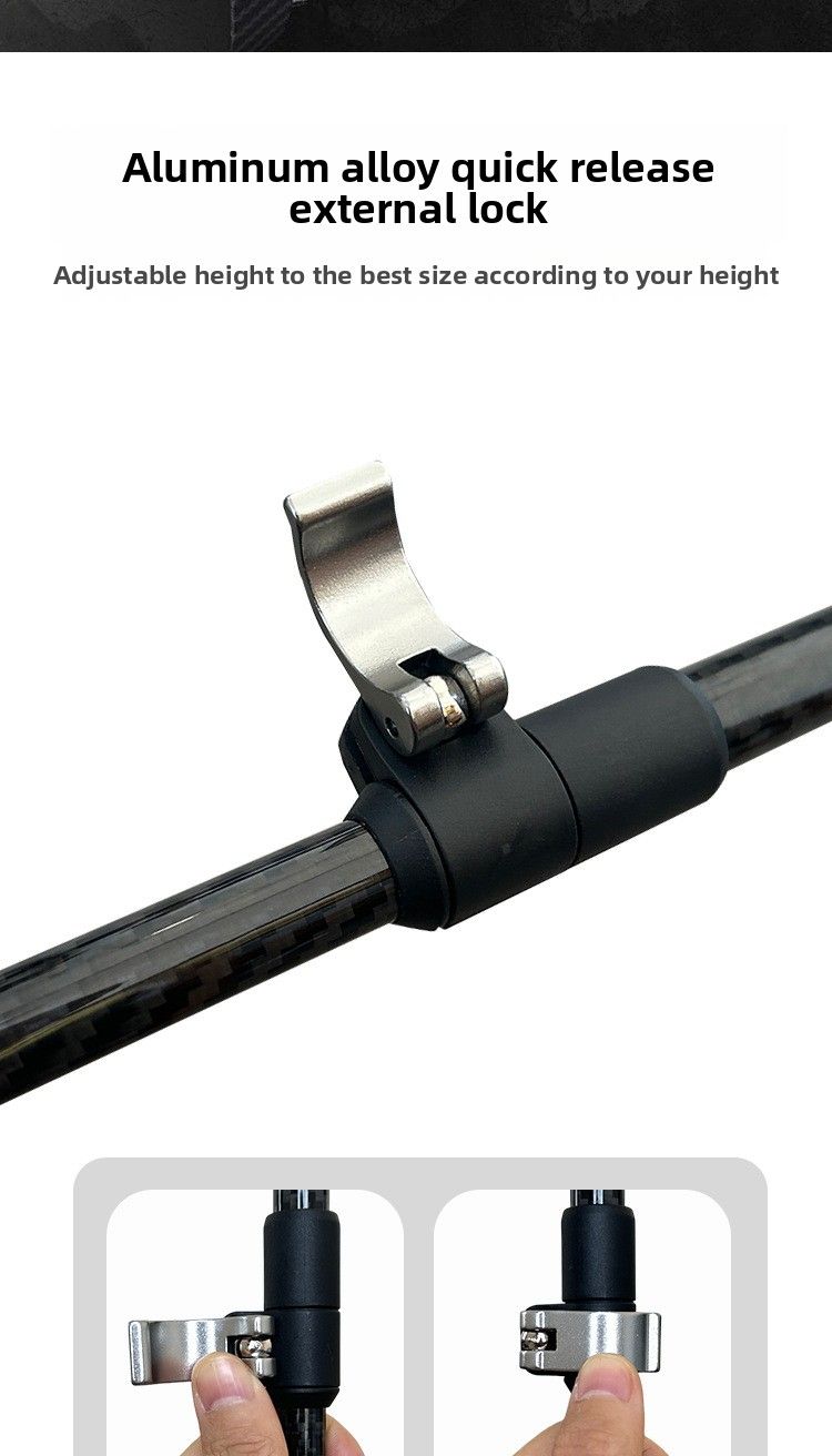 HUJU Wanderstock 3k aus Kohlefaser, leicht, teleskopierbar, mit Metallschnalle und Metallschnalle_voghion.com
