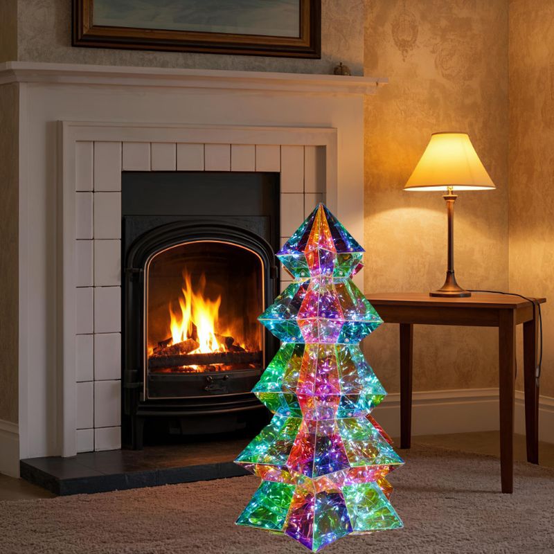 Schillernde leuchtende Weihnachtsbaumdekoration Party Geburtstagsgeschenk Wohnzimmer Atmosphäre Licht Ornament_voghion.com