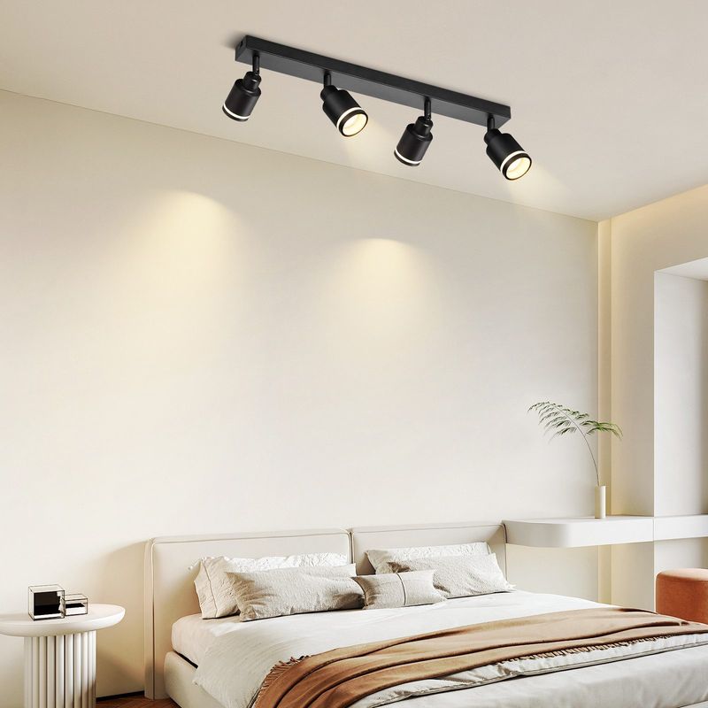 Glitzerlife Deckenstrahler Weiß Deckenleuchte 4 Flammig - Modern Schwenkbar Deckenspots GU10 Deckenlampe Eckig Metall Flurlampe In Für Büro Schlafzimmer Esszimmer_voghion.com