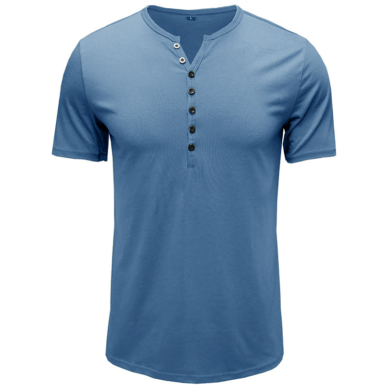 2025d Summer New Short Sleeve Men's T-Shirt Clothing Henley Shirt Shirts_voghion.com