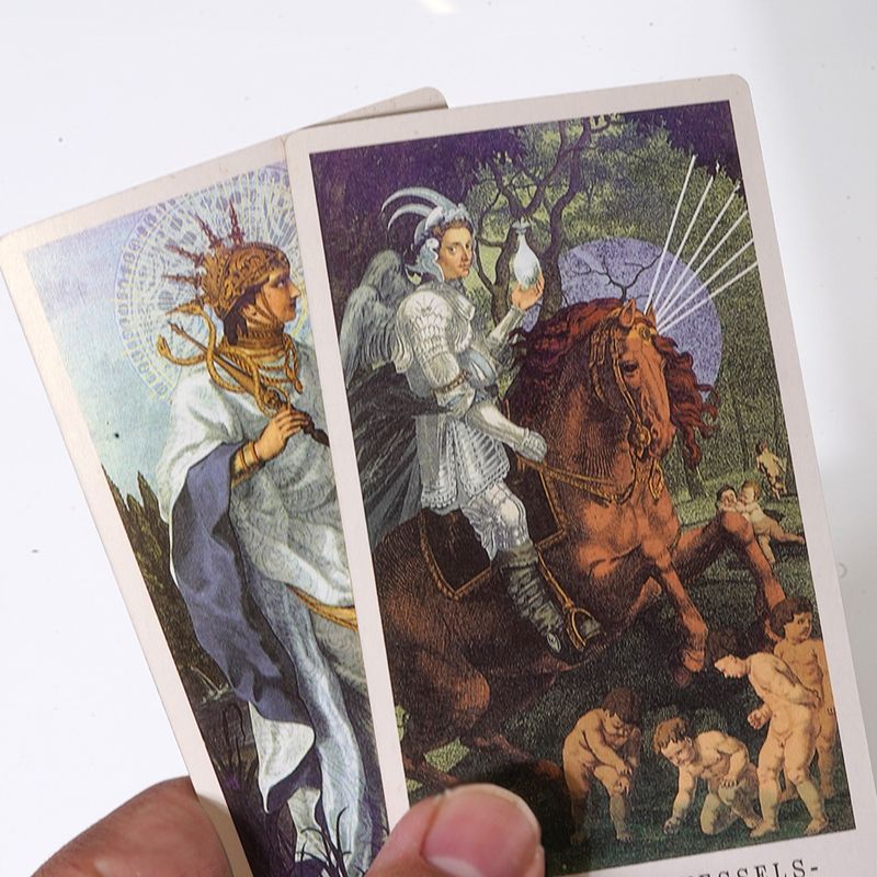 Terra Volatile English Wysokiej Jakości Srebrne Pudełko Prezentowe Twarda Oprawa Laserowa Złocona Tarot Karty_voghion.com