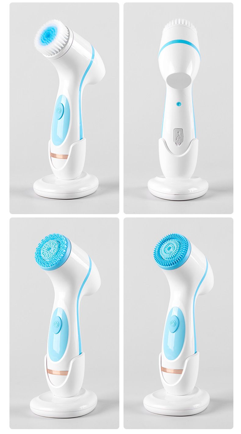 Spazzola per la pulizia del viso wireless 3 in 1 Set di spazzole soniche per la rotazione del viso Sistema spa per una pulizia profonda Rimuovi la macchina per i punti neri_voghion.com