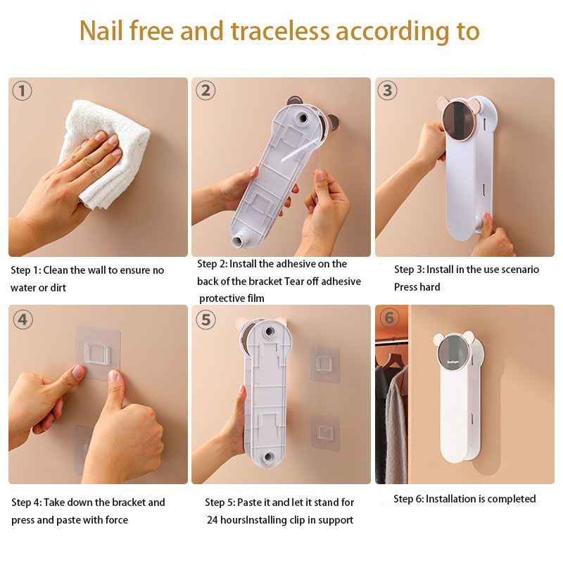 Punch free hanger storage shelf balcony hanger hook storage towel storage washer clip_voghion.com