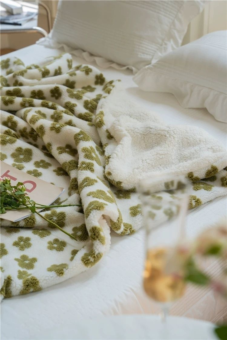 Floral Minimalist Verdickt Wohnzimmer Nickerchen Decke Herbst Winter Wärme Shearling Sofa Decke_voghion.com