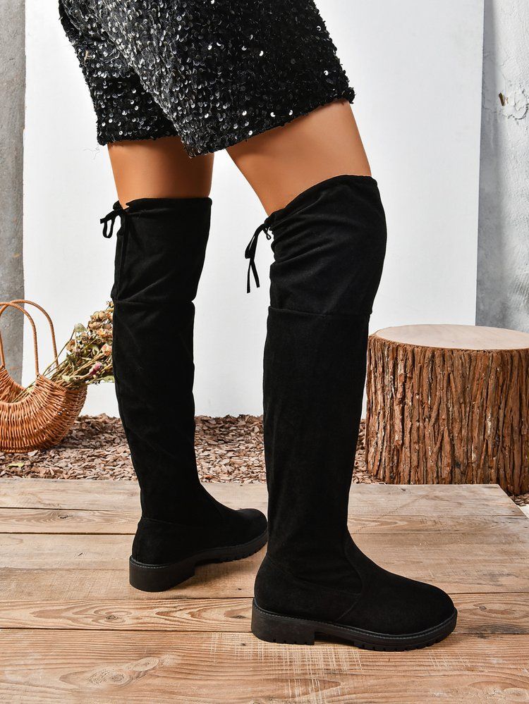 New long boots women over knee high heels new elastic long boots spring and autumn single thin_voghion.com