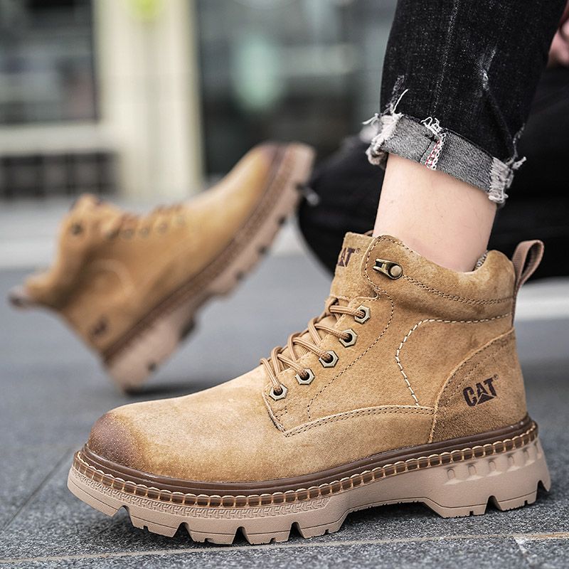 Neu Leder Frühling herren Schuhe High-top herren Erhöhung Werkzeug Martin Stiefel_voghion.com