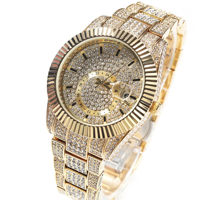 LuxuryClassic Men's Diamond Watch - Minimalist Round Quartz Timepiece With 44mm Case_voghion.com