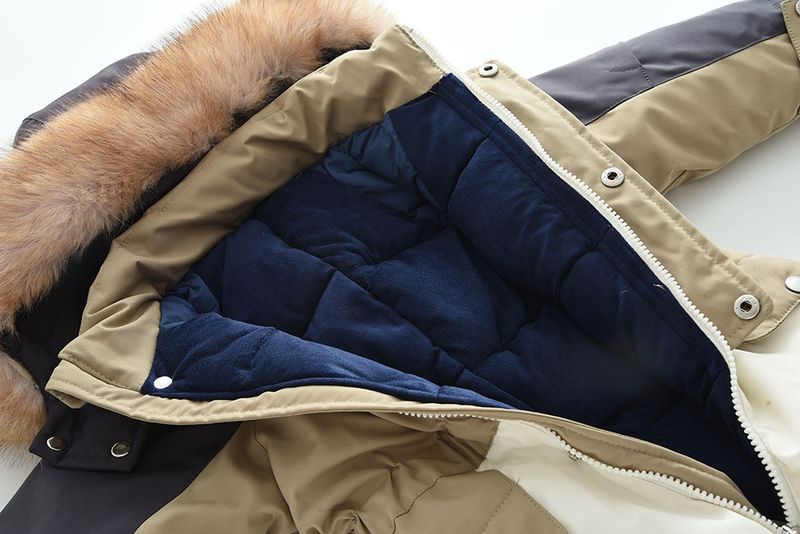 Babyjongenskleding nieuwe elastische taille kinderkleur bijpassende capuchon plus fluwelen verdikte jumpsuit skipak_voghion.com
