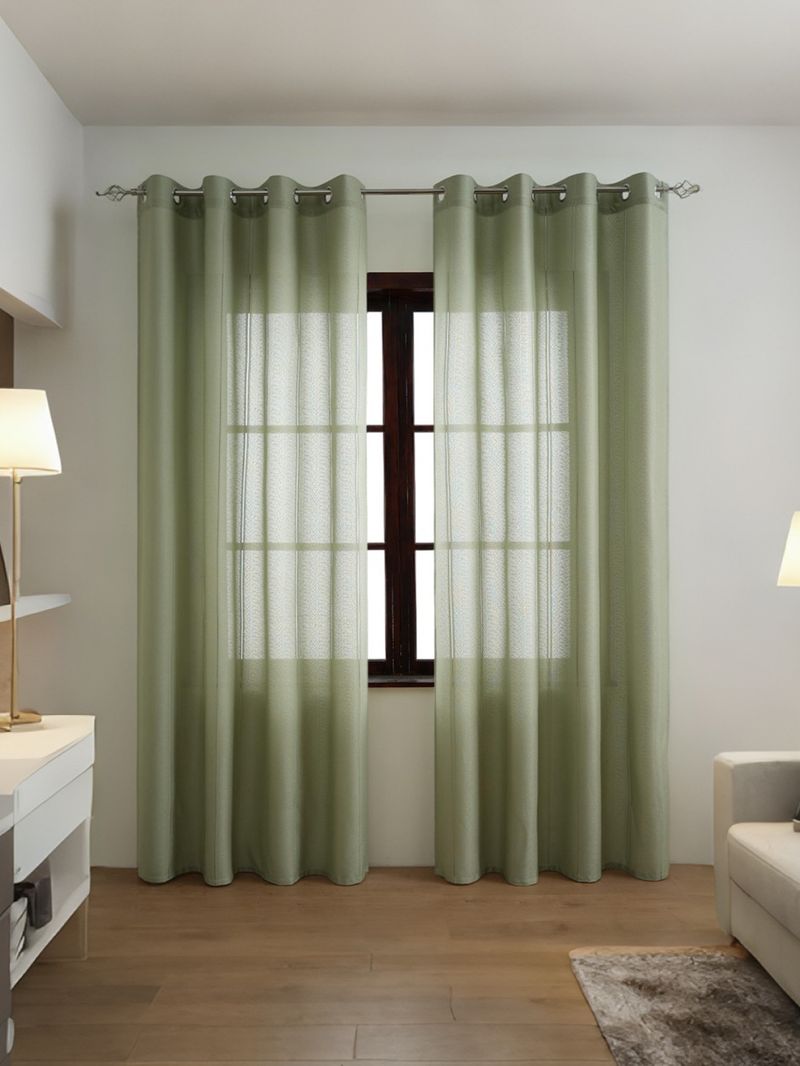 Striped Voile Sheer Curtains - Light Filtering Window Shades For Living Room & Bedroom (Ready-Made, Luxury Minimalist Style, Hotel & Home Use)_voghion.com