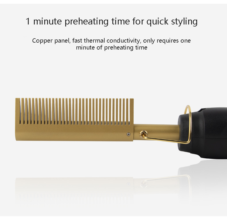 Portable Electric Combs Ceramic LED Straightener Rhinestone Hot Comb Hair_voghion.com