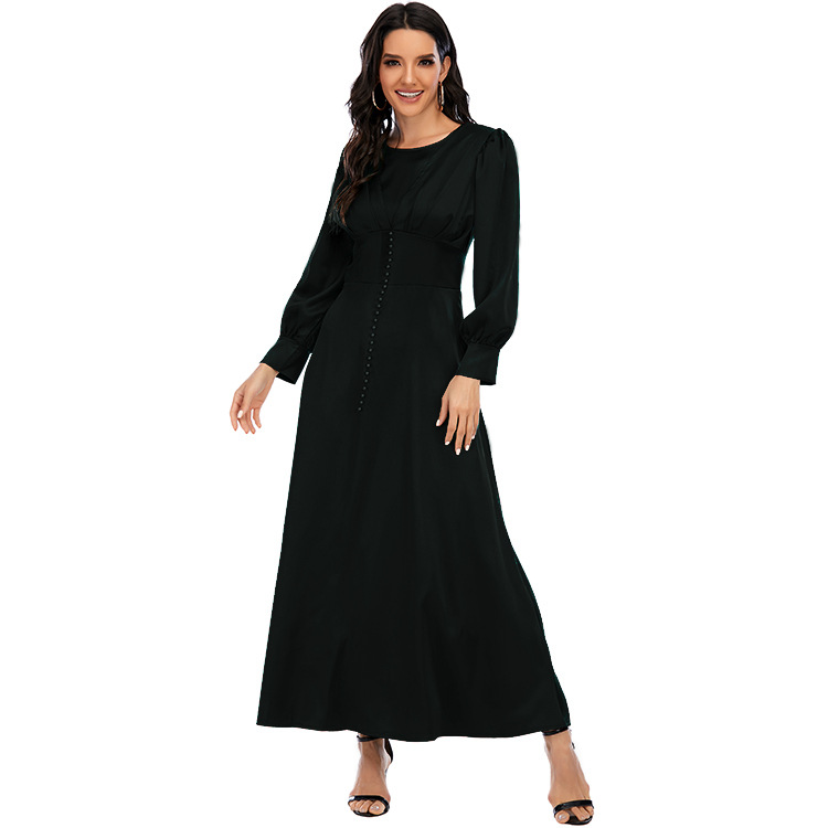 nuovo abito in raso elegante a vita morbida con perline 21412_voghion.com