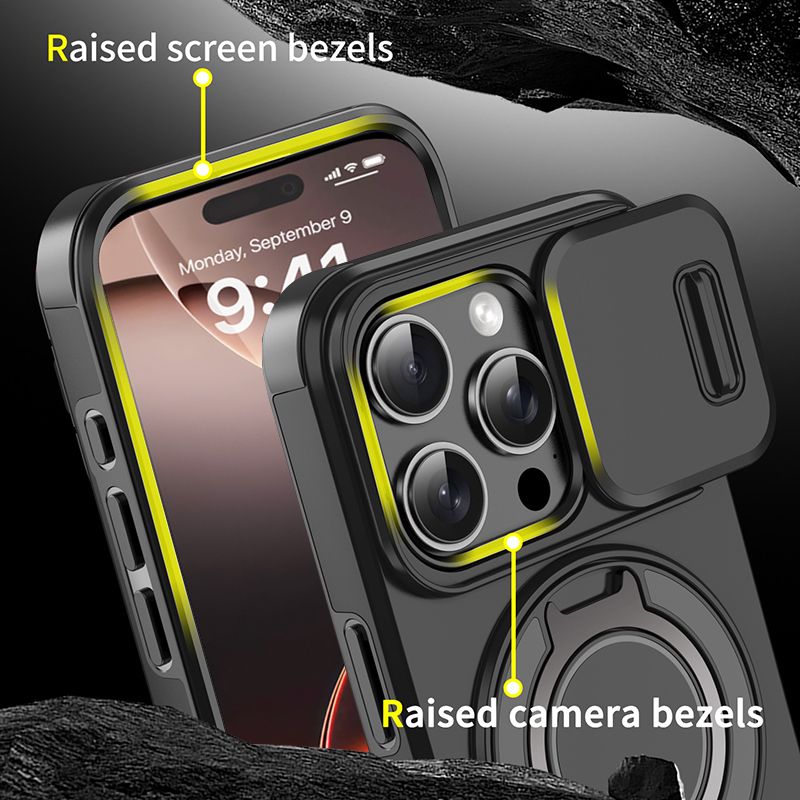 Funda con anillo magnético de metal para iPhone 13, 12 y 11, protector de lente para iPhone 15, 14, Pro Max y 16 Plus_voghion.com