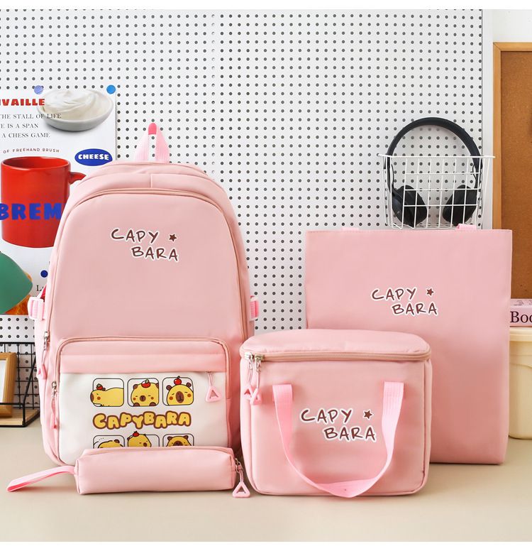 Kids Backpacks Four Piece Set Student Cute Cartoon Backpack Multifunctional Backpack Women's Lunch Bag Tutoring Bag Primary And Secondary Schoolbag_voghion.com