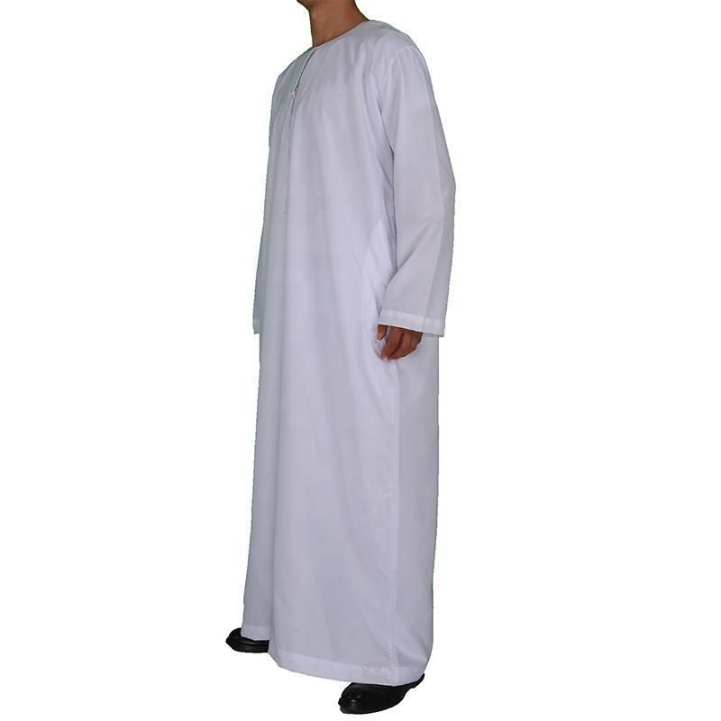 Men's Clothing men's robe solid color pocket design round neck long clothing_voghion.com