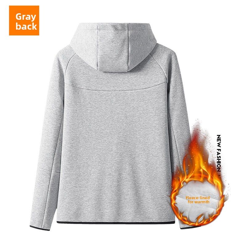 Chaqueta holgada informal de entrenamiento deportivo con gancho para otoño e invierno de 2025 para hombre, abrigo de forro polar, sudadera tipo cárdigan_voghion.com