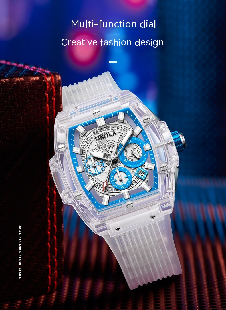 Nuovo orologio ONOLA Moda Nuova custodia trasparente Orologio da uomo impermeabile multifunzionale con luce notturna Popolare per le donne_voghion.com