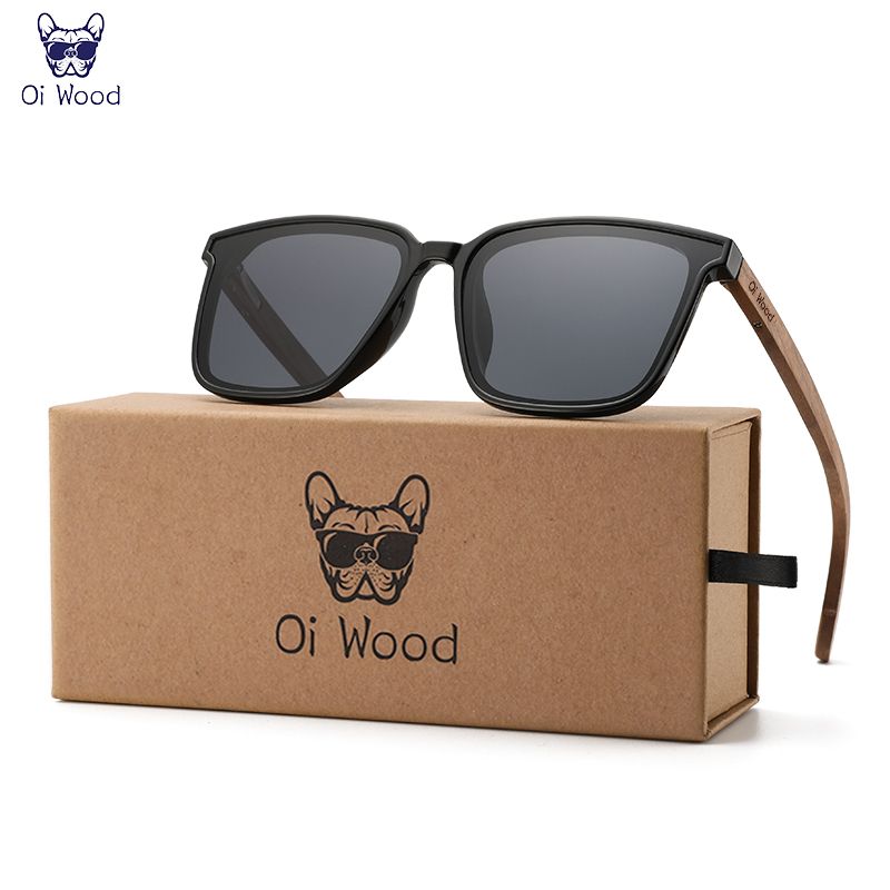 Oi Wood Uomo Donna Occhiali da sole quadrati Occhiali da vista in legno polarizzati lenti blu Occhiali da vista da uomo_voghion.com