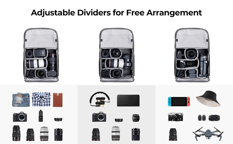 16 Inch Laptop Backpack Camera Bag Can Carry Tripod Ergonomic Design For DSLR_voghion.com