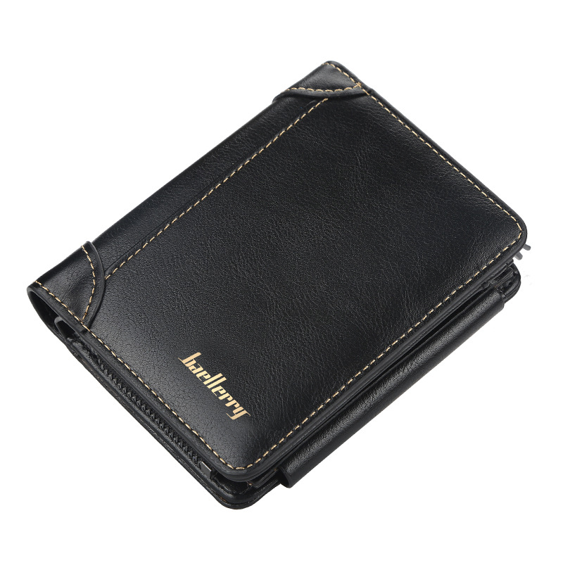 New men's short wallet with multiple card slots, 3 folds, a stylish thin card bag, large capacity, practical and convenient high-end zero wallet_voghion.com