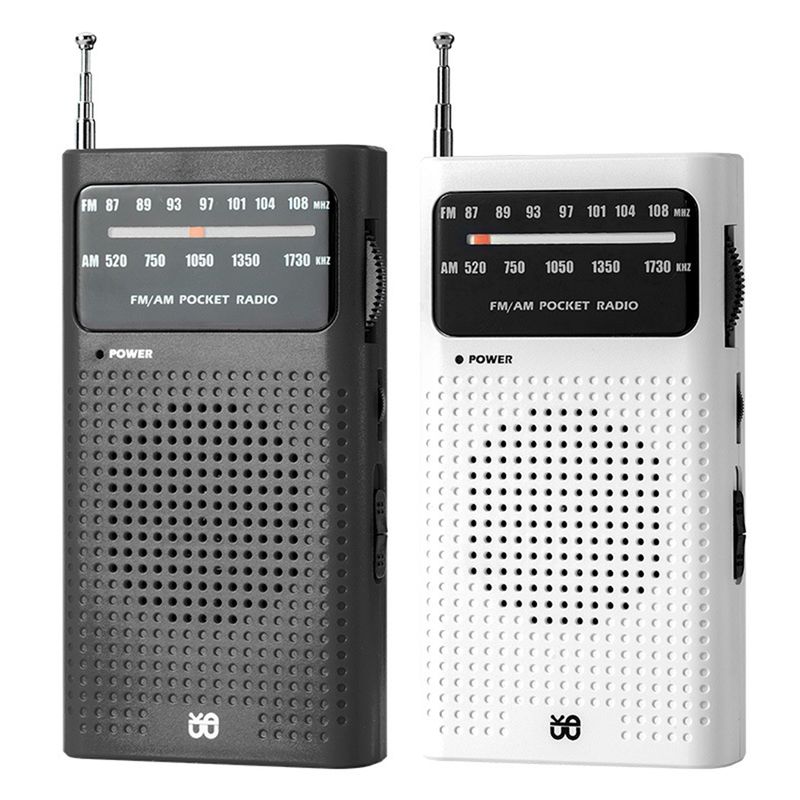 Radio analogica AM FM a banda completa alimentata a batteria, lettore radio compatto AUX da 3,5 mm con antenna telescopica per corsa e campeggio_voghion.com