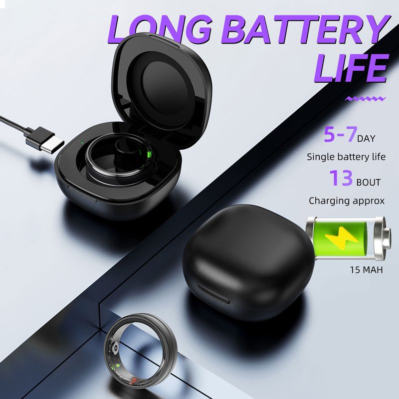 EIGIIS Nuovo R06 Smart Ring Uomo Donna Cardiofrequenzimetro e Monitor dell'ossigeno nel sangue IP68 e 5ATM Impermeabile, Modalità multi-sport per_voghion.com