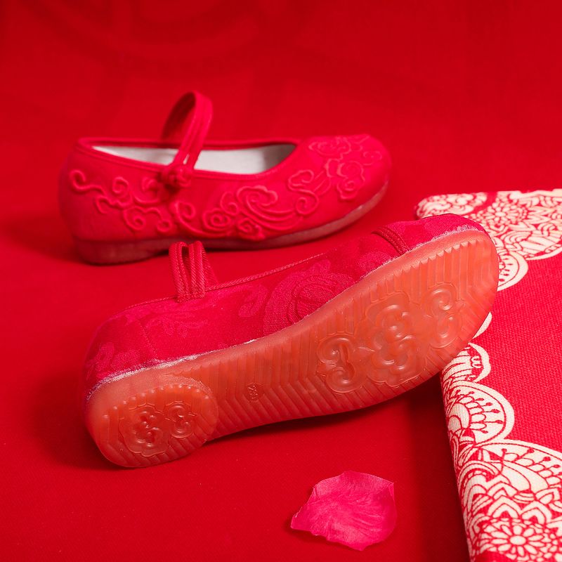 Flache Schuhe mit Kuhsehnensohle, einfarbige Damen-Einzelschuhe für Frühling und Sommer, bestickte Stoffschuhe, Teller_voghion.com