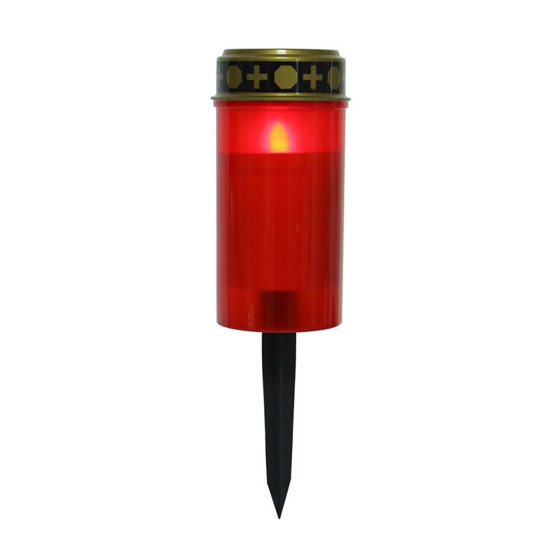 Waterproof LED Memorial Candle Light For Graves - Battery Operated Flashing Warm White Light - Plastic Religious Prayer Light With Ground Stake_voghion.com