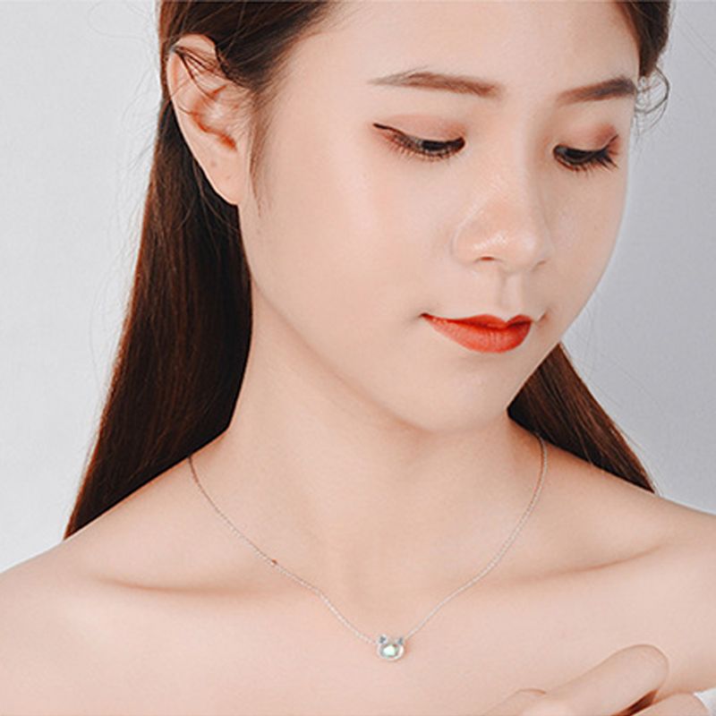 Collana di cristallo di gatto d'argento di moda per le donne Accessori di gioielli di qualità di moda GaaBou Jewellery_voghion.com