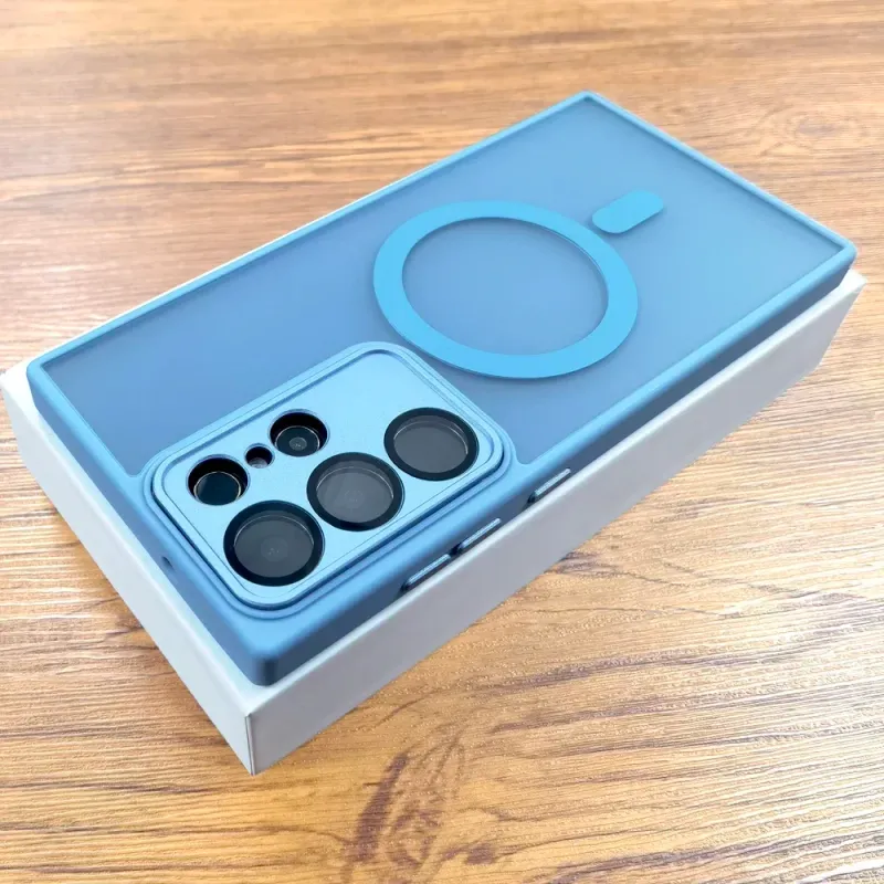 Luksuslik matt poolläbipaistev magnetiline ümbris Samsung Galaxy S24 23 S22 Ultra Plus telefonile Magsafe juhtmevaba laadimise kaameraklaasist ümbrise jaoks_voghion.com