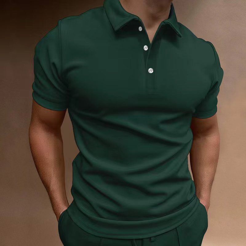 001 2023 Cross-Border Spring Summer New Foreign Trade European And American Men's Polo Shirt Short Sleeve Button_voghion.com