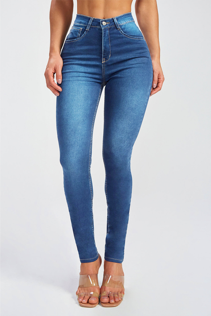 Jeans skinny elasticizzati a vita alta, nuovi modelli di abbigliamento primaverile da donna_voghion.com