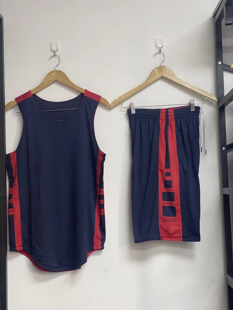 Double sided basketball suit, men's game sports team adult training uniform, printed vest, double-sided jersey_voghion.com